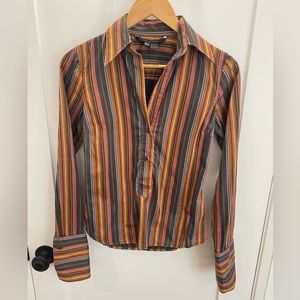 3/$12 Zara Striped halfway button up blouse